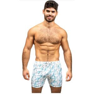 Taddlee Mens Swim Trunks Swimsuit -  Blue Cactus - Mens SMALL - NEW